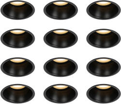 QAZQA 12 db fekete GU10 beépíthető spotlámpa szett 50 mm IP44 - Dept (109322)