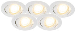QAZQA 5 db beépített spotlámpa fehér, LED-del, 3 fokozatú fényerő-szabályozóval - Mio (97875)