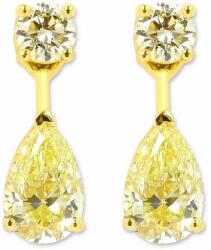 White & Black Ceres sárga csepp gyémánt fülbevaló - 1, 0 karát (AU13925)