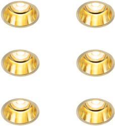 QAZQA 6 darabos modern, arany színű süllyesztett spotlámpa szett - Dept (109827)