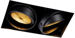 QAZQA Beépített reflektor fekete GU10 AR111 keret nélküli 2-lámpás - Oneon Honey (102814)