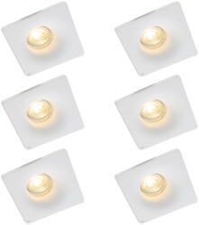 QAZQA 6 darabos süllyesztett spotlámpa készlet fehér 12 cm kerek - Gypsy Stucco (109836)