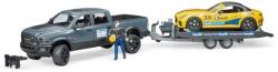 BRUDER 02504 RAM Power Wagon с ремарке и Roadster състезателна кола (02504)