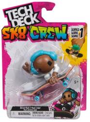 Tech Deck Set Tech Dech Sk8 Crew - Placa si figurina 9.6 cm, Casti albastre Figurina