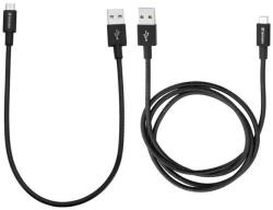 Verbatim Cablu de date Verbatim, Micro USB, 2 bucati 0.3/1m (Negru)