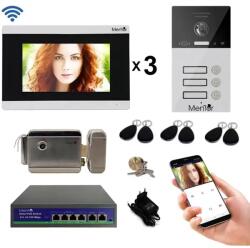 Philips Kit Interfon Video 3 familii wireless WiFi IP65 1.3MP 7 " Color 4in1 POE RJ45 Tag Mentor SYKT034 (MMDSYKT034-162457)