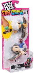Tech Deck Set 2 Tech Dech Sk8 Crew - Placa si figurina 9.6 cm, Casca alba si casti (Alb/Gri) Figurina