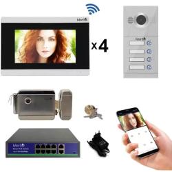 Philips Kit Interfon Video 4 familii wireless WiFi IP65 1.3MP 7 " Color 3in1 POE RJ45 Mentor SYKT031 (MMDSYKT031-162454)