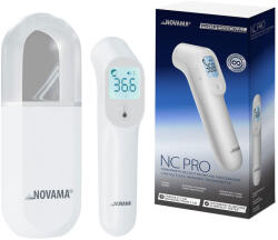 NOVAMA Termometru non-contact Novama NC Pro, pentru masurarea temperaturii corpului si a suprafetelor, memorie pentru 12 masuratori, 2 senzori separati, alarma febra, ecran iluminat, mod silentios, etui