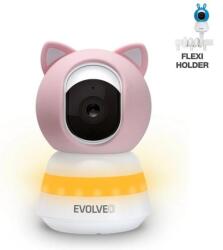 EVOLVEO Baby Monitor LUX- Intelligens 360°-os videós bébiőr éjszakai látással, sírás- és mozgásérzékeléssel, rózsaszínű (CAM-LUX-P)