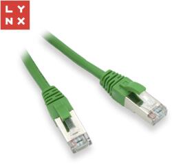LYNX CS LYNX FTP patch kábel Cat5e PVC, CCA, 1m, zöld (10db csomagban) (LX-FTP5E-010-GREEN)