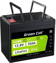 Green Cell CUBE LiFePO4 50Ah 12.8V 640Wh lítium vas-foszfát akkumulátor lakókocsihoz, golfkocsihoz, szélerőműhöz (LFPGC12V50AH)