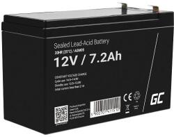 Green Cell AGM VRLA 12V 7.2Ah karbantartásmentes akkumulátor riasztórendszerhez, pénztárgéphez, játékokhoz (AGM05)