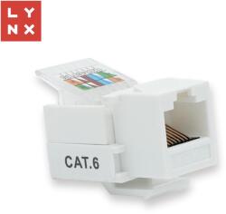 LYNX CS LYNX keystone UTP Cat6, önmetsző, 90sp. , fehér (LX-KST-TL-90-CAT6-UTP)