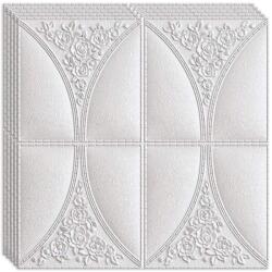 HOZRO 10 db HOZRO öntapadós 3D tapéta készlet, Absztrakt mintás, falra és mennyezetre, 4, 9 négyzetméter területet fed le, modern dizájn, nagyon könnyen felszerelhető, White Rose (TAPET83-10BUC)