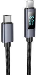 hoco. kábel Type C - Type C kijelzővel 3A 60W X112 1 m fekete