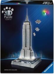 Ravensburger 3D пъзел Ravensburger от 216 части - Емпайър Стейт Билдинг със Светлини (12008026)