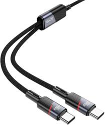hoco. Kábel 2 az 1-ben USB C - USB C / USB C Hoco 5A 100W 1, 2 m U139 fekete