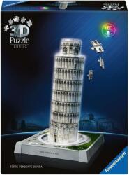 Ravensburger 3D пъзел Ravensburger от 216 части - Наклонената кула в Пиза със Светлини (12008028)