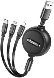 hoco. USB-A to Lightning / microUSB / USB-C Töltőkábel Hoco X75 3in1, 18W, 2A, 1m, Fekete