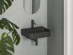 RAVAK Mosdó, Ravak Ceramic Slim Wall R 55 N kerámiamosdó matt fekete XJX0D155005 - zuhanykabin