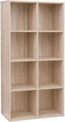 VASAGLE 8 kockás tároló könyvespolc, szabadon álló könyvespolc, tölgy (LBC024NLV1) - vasbutor