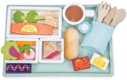 Tender Leaf Tavă din lemn cu gustări pentru avion Airline Meal Tray Tender Leaf Toys 3 tipuri de mâncare cu tacâmuri și pașaport de la 3 ani (TL8295) Bucatarie copii