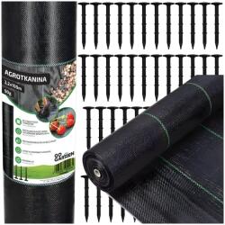  Agrotkanina agrowłóknina ściółkująca przeciw chwastom 3, 2x100m 90g szpilki