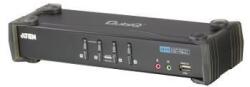 ATEN Switch KVM ATEN CS1764A 4-Port DVI USB 2.0 KVMP Switch, 4x DVI-D Cables, 2-port Hub, Audio (CS1764A-AT-G) - vexio