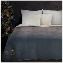Eurofirany Peter karácsonyi pamut-akril takaró Sötétkék/bordó 200x220 cm (HS430805)