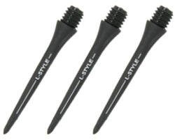 L-style Varf darts carbon L-Style Hard Lip Points Carbon negru 30mm 2BA, 6buc Set (X9132)
