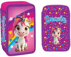 Daemi Felszerelt tolltartó, 3 cipzárral, 39 darabos, UNICORN (ROB-SC2920)