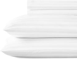 Gecor 4 db Damask Gecor párnahuzat készlet, 40x40 cm, pamut, GSM 135, csíkok 1 cm, fehér