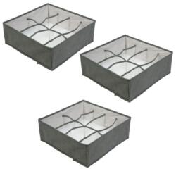 Mercaton 3 db-os készlet, Mercaton összecsukható doboz 8 tároló zsebbel, merev oldalfalakkal, max. 4 kg, 32 x 32 x 13 cm (MCT-GBZ-BW2078-X3)
