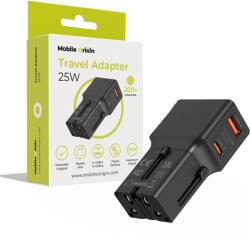 Mobile Origin Travel Adapter 25W EU/US/UK/AU Black (TAD25-2P-BLK)