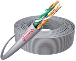 Emtex Cablu UTP CAT5E Cupru Emtex, Fluke Pass, Eca, 24 AWG/1, gri, rola 305 m (EMT-UTP5E-24AWG.1-PVC-ECA)