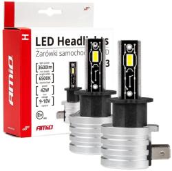 AMiO LED H3 12V 42W - fehér 5x1, 5W (foglalat PK22s), 2 darabos készlet