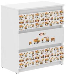 Wooden Toys Ifjúsági 3 Fiókos Komód - Munkagépek Fehér