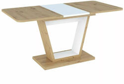 SIGNAL MEBLE Nigel Kihúzható Étkezőasztal Laminált Artisan Tölgy-Fehér Modern (NIGELDABM120D)