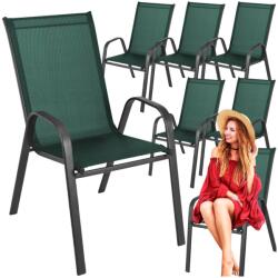  Krzesła ogrodowe metalowe na taras balkon fotel ogród zielone komplet 6 szt