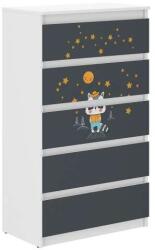 Wooden Toys Ifjúsági 5 Fiókos Komód - Borz Fehér-Sötétkék