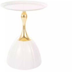 Signal Fém Dohányzóasztal - Kerek - Fehér-Arany - 38cm (PIANAB)