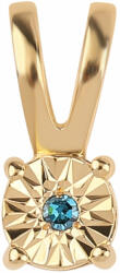  Arannyal Bevont Ezüst Medál Kék Gyémánttal, ROS609