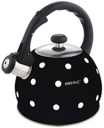 KingHoff Чайник Kinghoff KH 1048, 2 литра, неръждаема стомана, подходящ за индукционни котлони, черен (KH 1048)