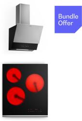 Klarstein Verosteel üvegkerámia főzőlap + Verosteel szabadon álló páraelszívó | 45 cm (10047366+10047403) (10047366+10047403)