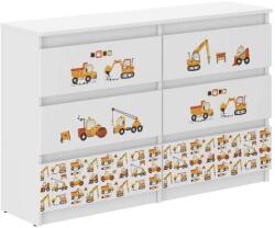 Wooden Toys Ifjúsági 6 Fiókos Komód 120 cm - Munkagépek Fehér