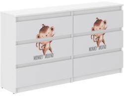 Wooden Toys Ifjúsági 6 Fiókos Komód 120 cm - Majom