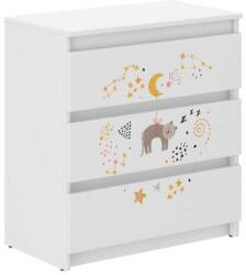 Wooden Toys Ifjúsági 3 Fiókos Komód - Cica Fehér