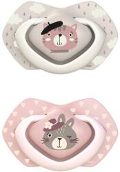 Canpol Set 2 suzete Canpol Light touch - Bonjour Paris, 0-6 luni, roz (22/647_pin)