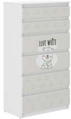 Wooden Toys Ifjúsági 5 Fiókos Komód - Maci Fehér
